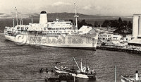 Arcadia alongside at Hobart 1958
